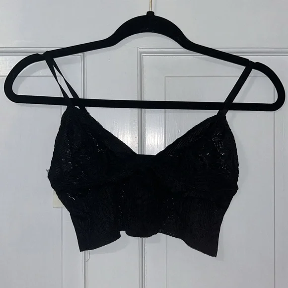 American Eagle By Aerie Real Power Wireless Push Up Paisley Lace Black Bra NEW - Picture 4 of 8